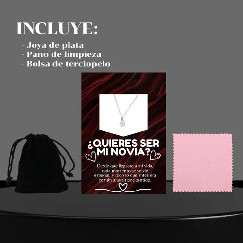 Regalo Quieres Ser Mi Novia Collar De Plata Mensaje De Amor Plateado