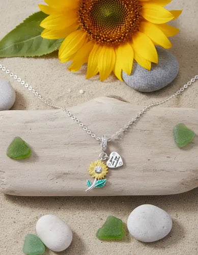 Collar Regalo Flor Amarilla Plata 925 Girasol Novia Esposa Girasol