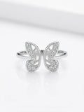 Anillo De Mariposa Con Circonitas De Plata 925 Blanco 8