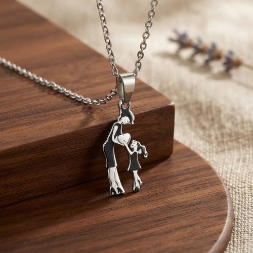 Collar Elegance Prime Acero Inoxidable Mama E Hija Plateado
