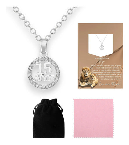 Collar Y Dije De 15 Años Mensaje Especial A Hija, Plata 925