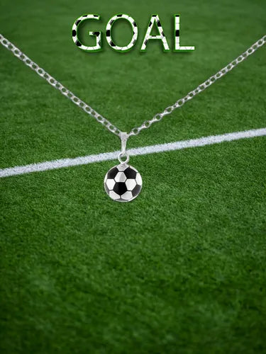 Collar De Plata 925 Dije Balón De Futbol Deportivo, Regalo Plateado