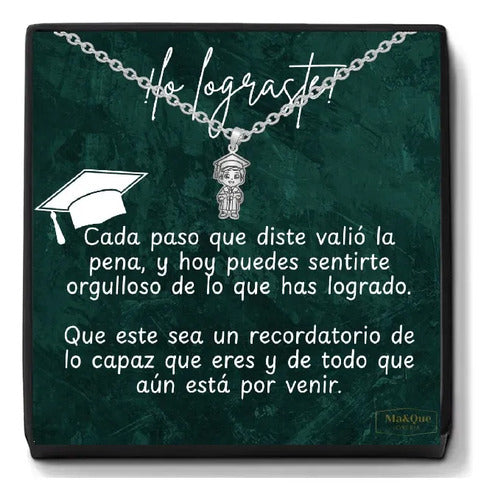 Regalo De Graduación Collar Y Dije Niña - Niño De Plata 925 Niño