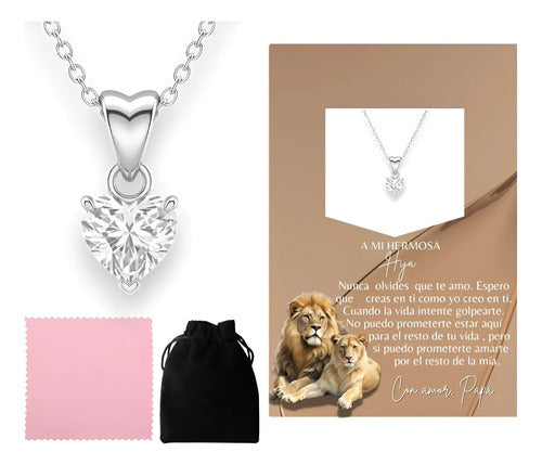 Regalo De Graduación Hija, Collar Plata Con Mensaje Especial
