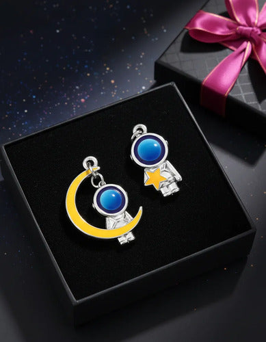 Regalo Llavero Pareja De Astronautas, Amor, Amigos Plateado