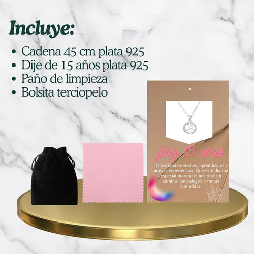 Regalo Para Quinceañera, Collar De Plata 925
