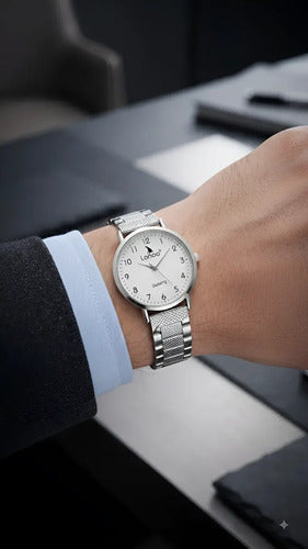 Reloj De Caballero De Plata 925 Para Hombre Plateado Blanco