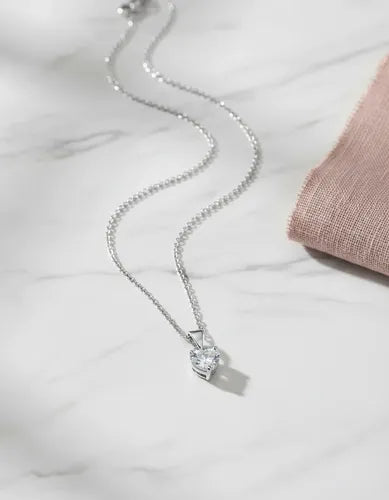 Regalo Para Hermana Collar De Corazón De Plata 925 Plateado