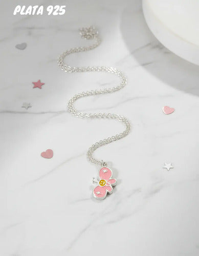 Regalo Para Niña Collar Y Aretes Dije Mariposa Plata 925 Plateado