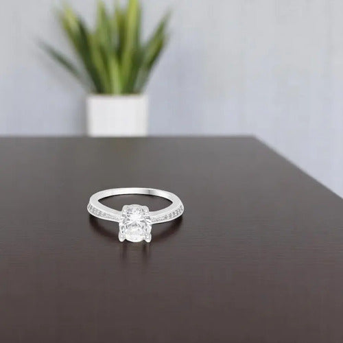 Anillo De Compromiso Plata 925 Con Circonitas Plateado 9