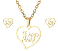 Joyas, El Día De La Madre, Aretes Y Cadena Te Amo Mama, Mom