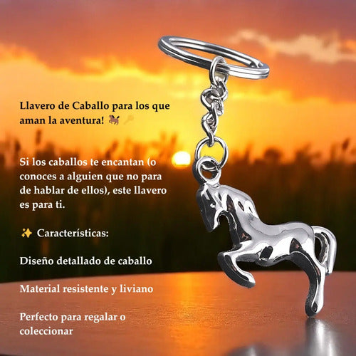 Llavero Animal Caballo Plateado Ideal Para Regalo Vaquero Plateado