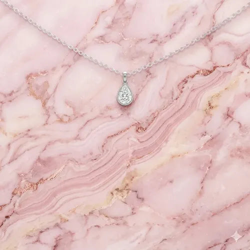 Regalo Para Maestra, Collar Dije Gota De Plata 925 Plateado