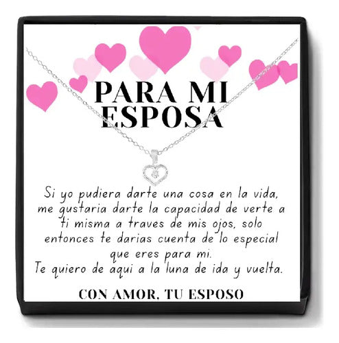 Collar Plata 925 45 Cm Con Zirconia Para Mujer Esposa Regalo Plateado