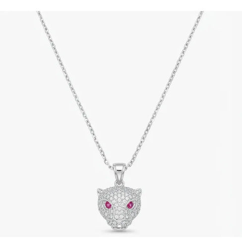 Collar De Jaguar Con Circonitas De Plata 925 Plateado