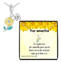 Collar Regalo Flor Amarilla Plata 925 Girasol Novia Esposa Girasol