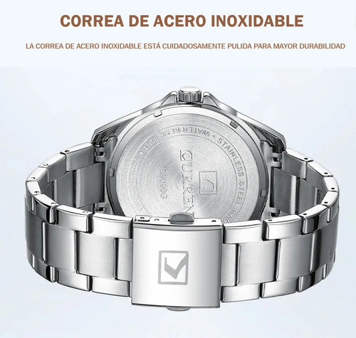 Reloj Para Mujer Acero Inoxidable Moderno, Regalo Mujer Plateado Gris