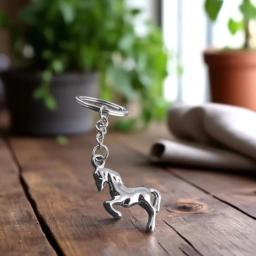 Llavero Animal Caballo Plateado Ideal Para Regalo Vaquero Plateado