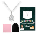 Regalo Para Maestra, Collar Dije Gota De Plata 925 Plateado