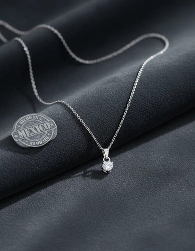 Regalo Para Hermana Collar De Corazón De Plata 925 Plateado