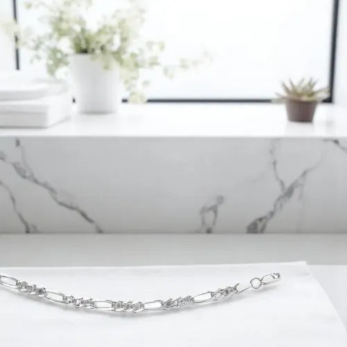 Pulso Plata Para Hombre Regalo Romántico Para Novio, Esposo Plateado 21 Cm