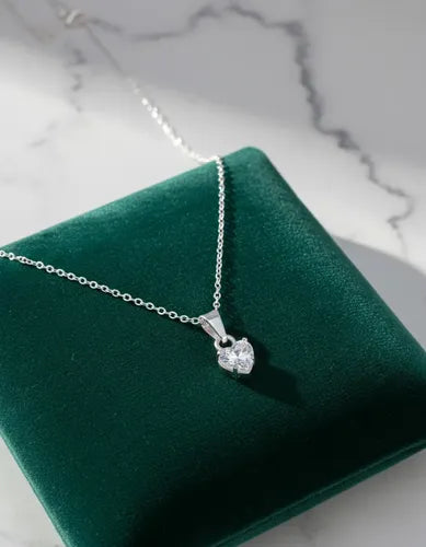 Collar De Corazón Plata 925, Regalo Romántico, Novia, Esposa Plateado