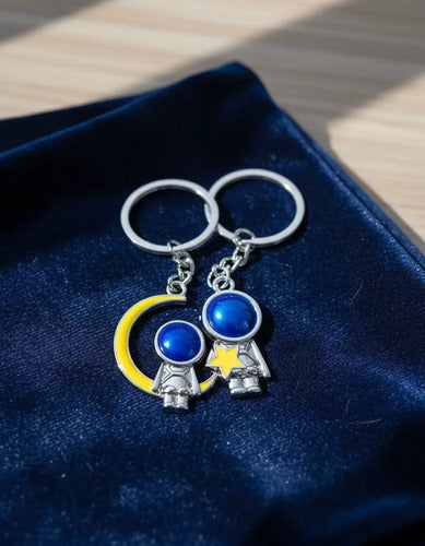 Regalo Llavero Pareja De Astronautas, Amor, Amigos Plateado