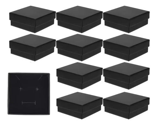 Cajas De Regalo Para Joyeria Color Negro 10 Piezas Negro