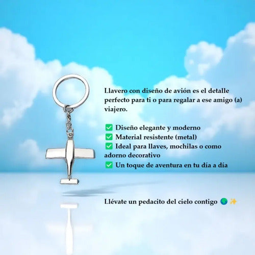 Llavero De Avión Piloto Plateado Ideal Para Regalo Plateado
