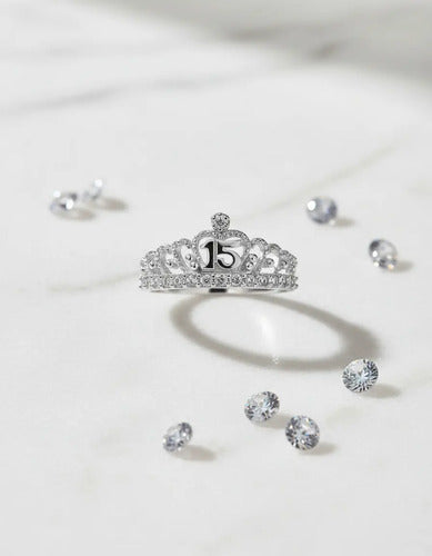 Anillo De 15 Años Plata Corona Princesa Con Mensaje Especial Plateado 9
