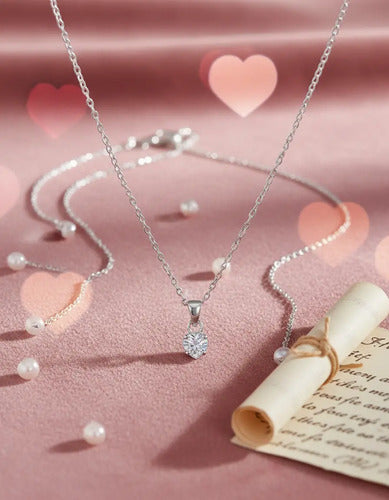Regalo 14 De Febrero Collar De Plata Y Mensaje Para Novia Plateado