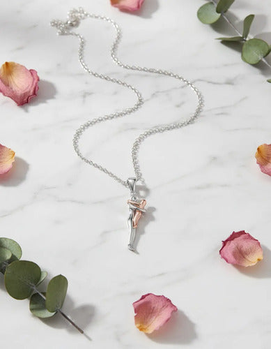 Collar Abrazo Eterno Mama E Hija De Plata 925, Regalo Mamá Plateado