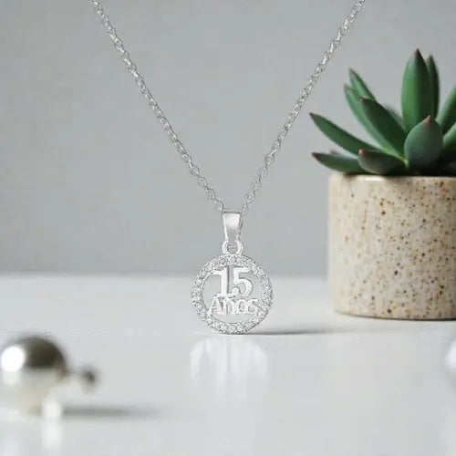 Collar Y Dije De 15 Años Mensaje Especial A Hija, Plata 925