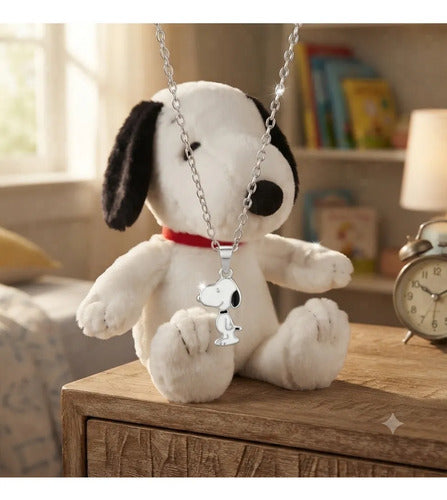 Collar De Snoopy De Plata 925 Plateado
