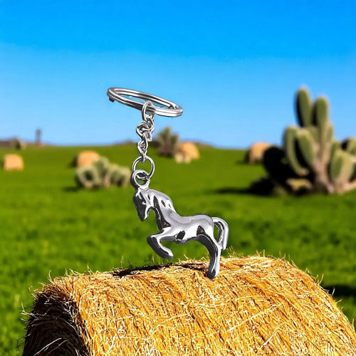 Llavero Animal Caballo Plateado Ideal Para Regalo Vaquero Plateado