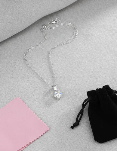 Regalo De Promesas Parejas, Collar Plata Dije Corazón Plateado