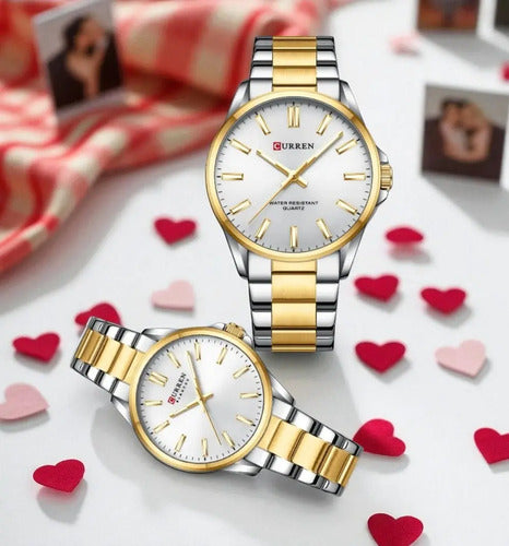 Reloj Para Parejas Acero Inoxidable, Regalo Plateado Gris