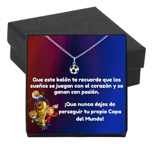 Collar Dije Balón De Futbol Plata, Regalo, Copa Mundial 2026 Plateado