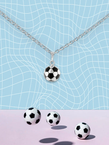 Collar Dije Balón De Futbol Plata, Regalo, Copa Mundial 2026 Plateado
