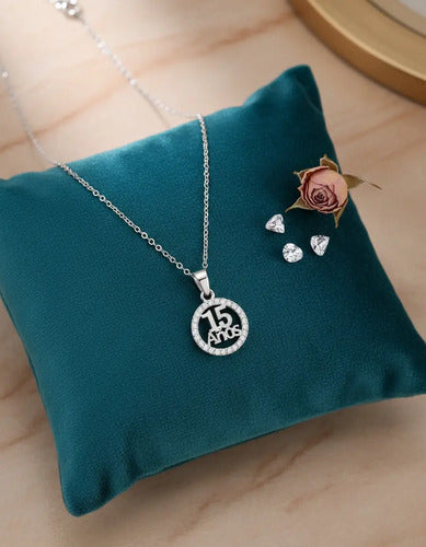 Regalo Para Quinceañera, Joyeria Plata 925 Dije 15 Años Plateado