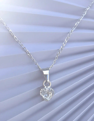 Regalo De Promesas Parejas, Collar Plata Dije Corazón Plateado