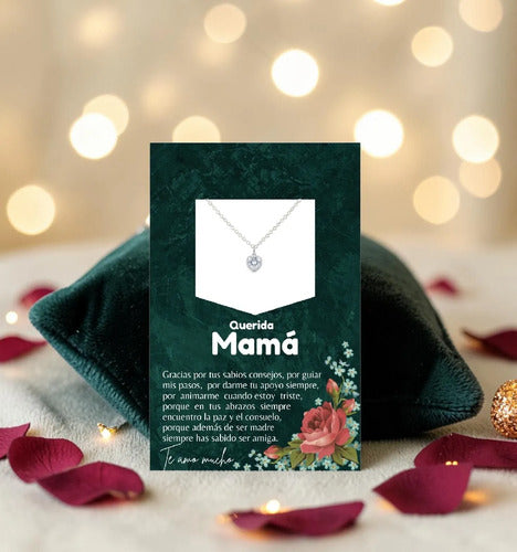 Collar Corazón Plata925, Regalo Para Mamá, Mensaje Especial Mamá