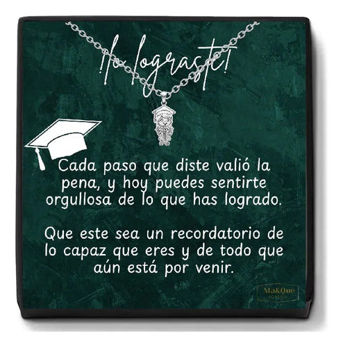Regalo De Graduación Collar Y Dije Niña - Niño De Plata 925 Niña