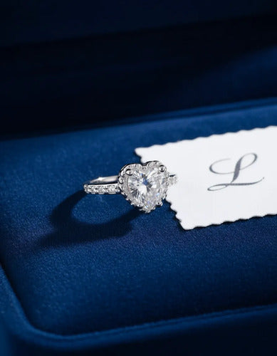 Anillo De Promesa Plata 925 Con Circonita, Amor Regalo Piedra Redonda 9