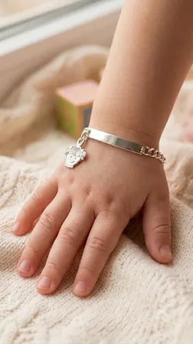 Esclava Dije Niña 12 Cm De Plata 925, Pulsera Para Niña Plateado 3.82 Cm 12 Cm