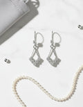 Aretes Colgantes De Plata 925 Con Circonitas Para Fiesta Plateado