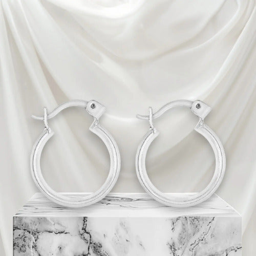 Aretes Arracadas De Plata 925 Con Circonitas Plateado