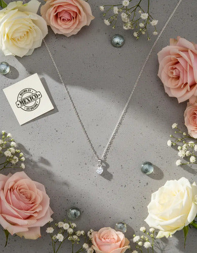 Collar Plata Con Zirconia Para Mujer Futura Esposa Regalo Plateado