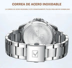 Reloj Hombre Plateado · Acero Inoxidable