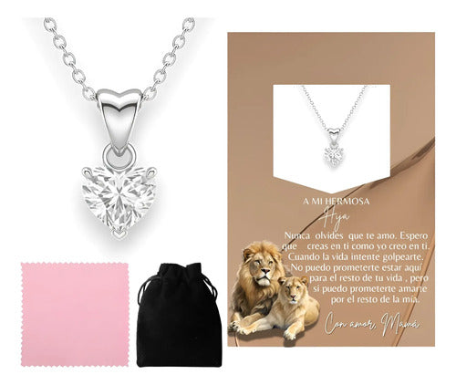 Regalo De Graduación Hija, Collar Plata Con Mensaje Especial